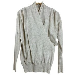 Lovestitch Women's Pullover Sweater Beige Wool Blend High Neck Wrap Size M‎